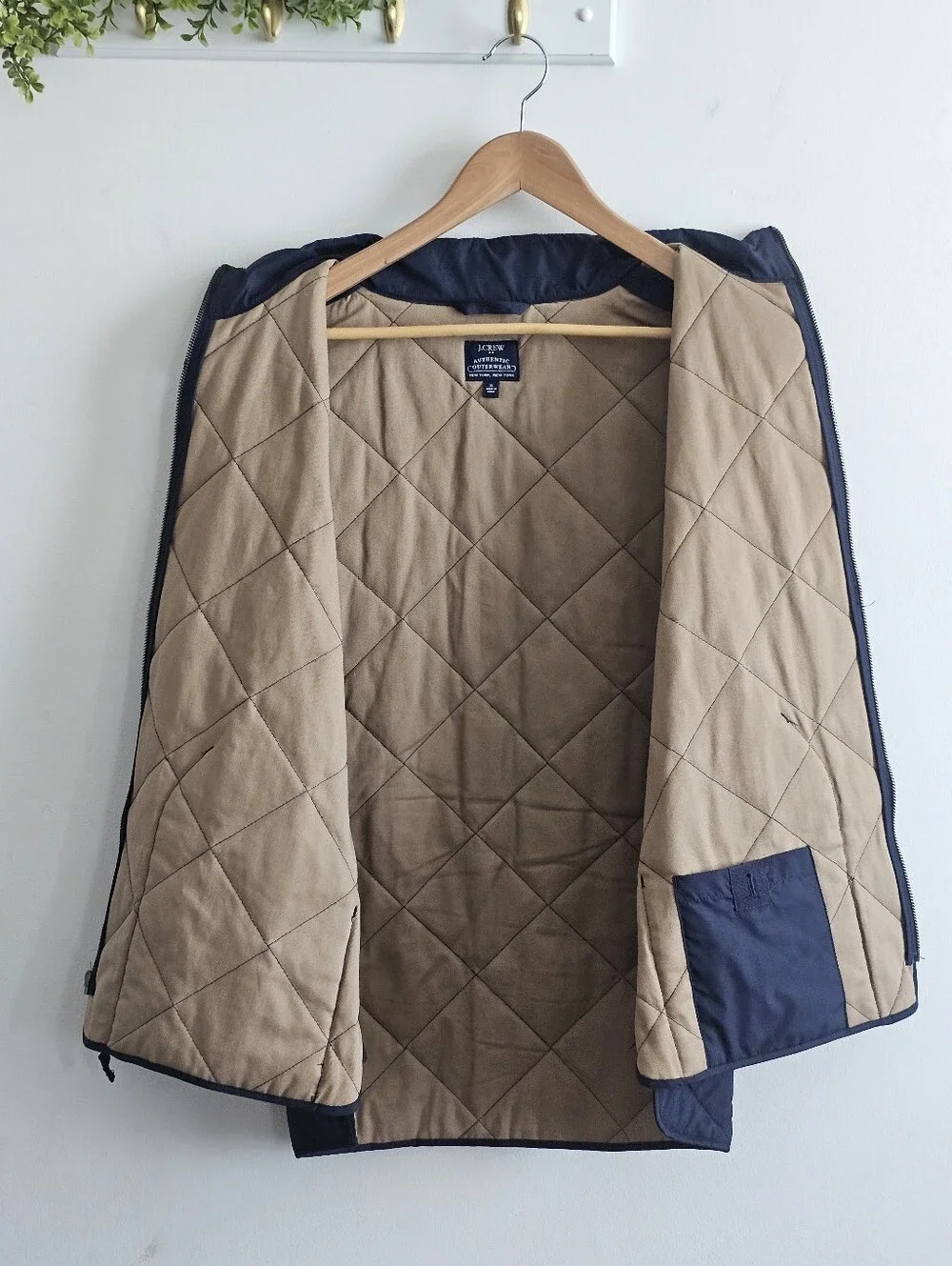 J.Crew Authentic Outerwear Walker Quilted Vest Navy XL Full Zip Lightweight